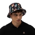 thumbnail image 5 of Yiaed Hibiscus Rose Print Reflective Stripe Bucket Hat Unisex Funny Outdoor Fisherman Cap Beach Sun Hat, 5 of 5