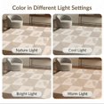 thumbnail image 6 of ODIKA 8'x10' Beige Taupe Geometric Checkered Washable Area Rug Modern Abstract Pattern with Curved Lines for Living Room, Under Sectional, Family , Durable, Non-Slip, 6 of 6