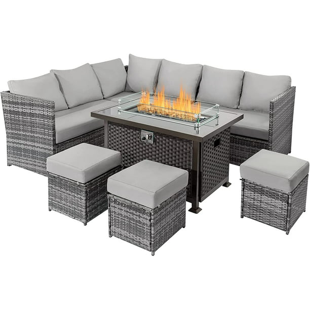Outdoor Patio Furniture Set, Outdoor Patio Fire Pit Table Set