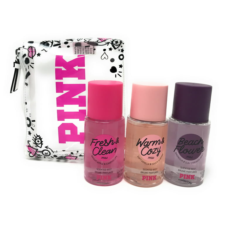 Victoria's Secret PINK Mini Body Mist Gift Set - Fresh and Clean, Warm and Cozy, Beach Flower -