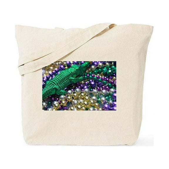 CafePress - Mardi Gras Alligator Beads Tote Bag - Unisex Canvas Tote Bag, Beige, 1-Piece