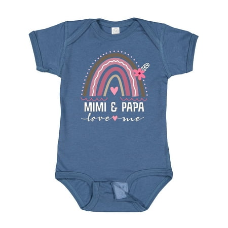

Inktastic Mimi and Papa Love Me Rainbow Gift Baby Girl Bodysuit