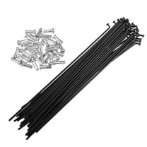 Unique Bargains 36pcs 14G J Bend Bicycle Steel Spokes 174mm 6.85" Cycle Spokes with Brass Nipples for Mountain Bike MTB