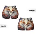 thumbnail image 6 of Yiaed Romantic Flower Fox Print Women's Athletic Shorts Running Shorts Sporty Short High Waisted Elastic Workout Shorts for Yoga Gym Running & Sports -X-Large, 6 of 8