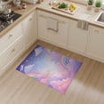 thumbnail image 2 of ODIKA 3'x5' Washable Throw Rug Stain Resistant, Low Profile, Non-Slip Large Unicorn Pink Pastel Stars Border Ombre Gradient Watercolor for Entryway, Kitchen, Mudroom, 2 of 7