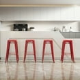 thumbnail image 3 of Basicwise 30-inch Backless Metal Bar Stool Stackable Heavy-Duty Counter-Height Chair for Home Bars Patios Kitchen Islands Cafes Restaurants Bistros and Dining Areas for Indoor & Outdoor Use, Red, 3 of 6