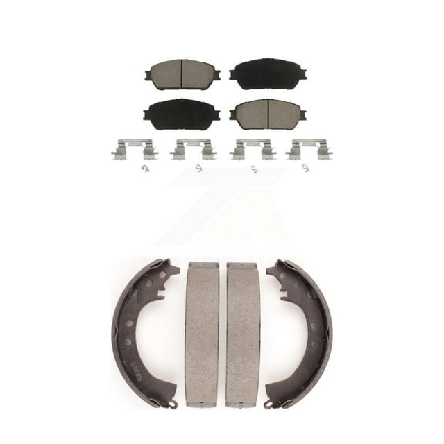 Transit Auto Front Rear Ceramic Brake Pads and Drum Shoes Kit for Car 2005-2006 Toyota Camry SE XLE Vehicles Manufactured In Japan KCN-100409