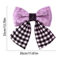 thumbnail image 3 of Bow Decorations Green Velvet Halloween Bow with Pumpkin Applique 14 X 12 Inch for Halloween Party Indoor Outdoor Home Door Decor, 3 of 7