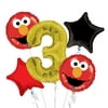Sesame Street Elmo Balloon Bouquet 3rd Birthday 5 pcs - Party Supplies
