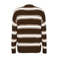 thumbnail image 3 of ZHENHONG Crew Cardigans Womens, Womens Cropped Striped Knit Cardigans Sweaters Trendy Long Sleeve Lightweight Open Front Button OutfitsCardigans for Women, 3 of 6