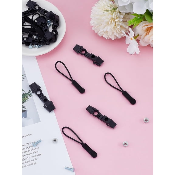 3 Boxs Plastic Universal Zipper Repair Kit Removable Zipper Head Replacement Black Replacement Supplies for Repairing Coats Jackets Tents Backpacks Sleeping Bag Luggage 7.5x3.5mm