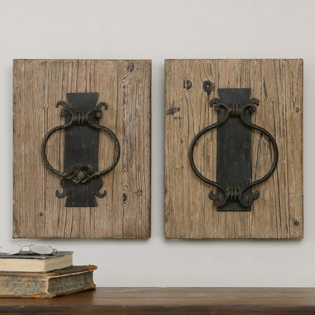 Uttermost Rustic Door Knockers Wall Art Set Of 2 12w X 16 5h In Uttermost Rustic Door Knockers Wall Art Set Of 2 12w X 16 5h In