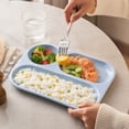 thumbnail image 2 of Divided Serving Tray,RectangularCompartment Snack Plate Portion Control Dish for Dining Table Picnic Camping, 2 of 7