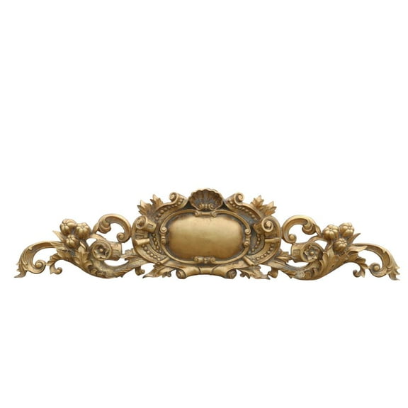 AFD Royal Scroll Gilt Crest Pediment 50 Inch Wide