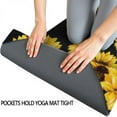 thumbnail image 3 of Black Yellow Sunflower Pattern Hot Yoga Mat Towel Non Slip for Hot Yoga - Quick-Drying Yoga Mat Cover with 4 Corner Pockets with Travel Bag - Hot Yoga Towel Non Slip 74"x26", 3 of 6