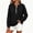 Black-74, variant on Women's Half Zip Sweatshirt Long Sleeve Pullover with Kangaroo Pocket for Fall Winter Loose Casual Top