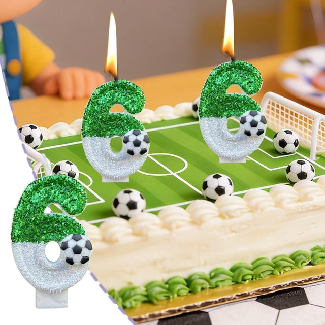 shyuyusa Creative Football Number Candle, DIY Cake Topper for Birthday Party Decoration