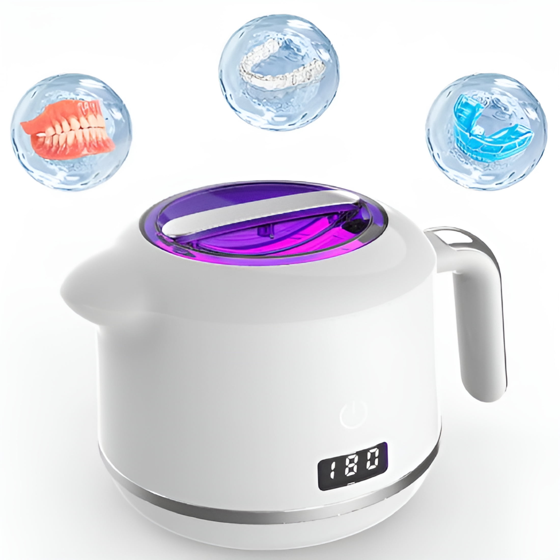 CURYMAY Ultrasonic Cleaner for Dentures,Retainers,Aligners,Portable Dental and Jewelry Cleaner with Ultrasonic