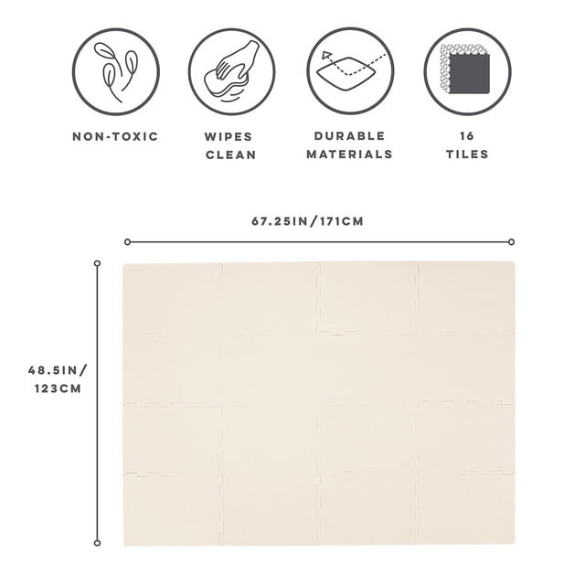 3 Sprouts Baby & Kids EVA Foam Puzzle Mat - Cream