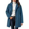 thumbnail image 3 of Plus Size Womens Business Casual Fleece Fall Jackets Trendy Mid-Length Oversized Winter Coats with Pockets Lapel Collar Button Down Outerwear, 3 of 6