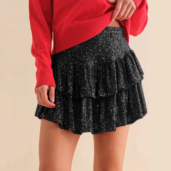 sunshuilll Women Casual Floral Pleated Mini Skirts