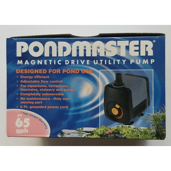 Danner Pondmaster 65 GPH Magnetic Drive Utility Pump Water Aquarium Pond 02510