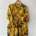 thumbnail image 3 of hand block printed traditional Indian women long maxi dress - v neckline with tassel summer long maxi dress - long sleeve boho maxi dress, 3 of 9