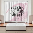 thumbnail image 2 of Ambesonne Saying Kitchen Curtains, Message with Paint Smear, 55"x45", Pale Pink White, 2 of 3