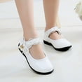 thumbnail image 2 of Hessimy Girl's Mary Jane Flats Lightweight School Uniform Shoes Black Dress Shoes (Toddler/Little Kid/Big Kid/Youth) sandals school performance shoes Round headed (White,10), 2 of 7