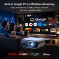 thumbnail image 3 of HAPPRUN Official Licensed Google TV Projector, 4K Smart Projector with WiFi & Bluetooth, Outdoor Movie Projector with Dolby Sound, Built-in Streaming Apps, Compatible with Game Consoles & Smartphones, 3 of 11