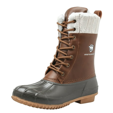 arcticshield women's waterproof insulated memory foam fur snow boots