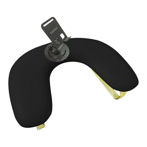 Reposabrazos para uñas con soporte para teléfono, almohada suave y lavable para uñas. Negro