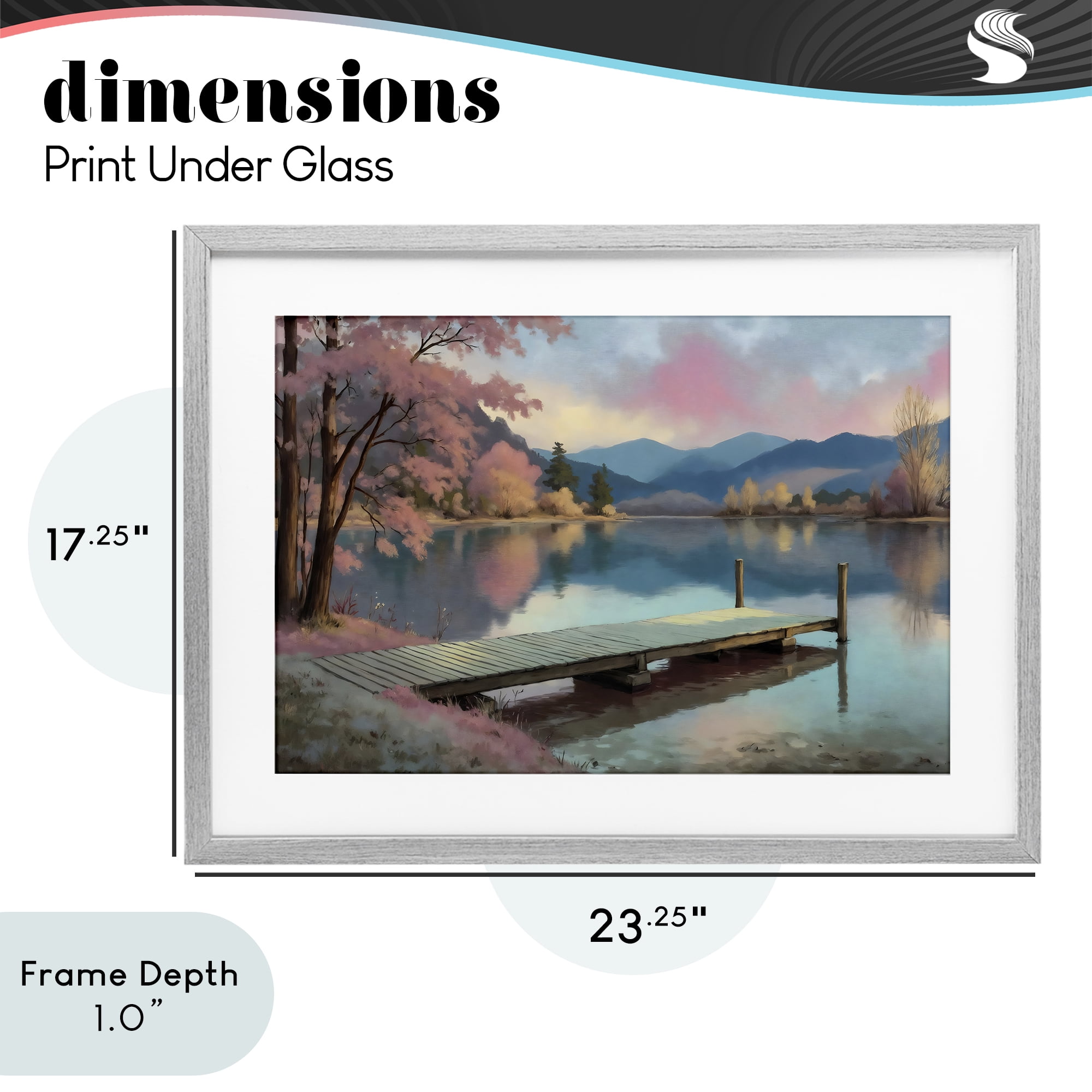 Stupell Industries Pink Dock at Sunset Gray Framed Print Under Glass, design by Creative Studio