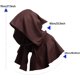 thumbnail image 3 of Sombrero medieval vintage rojo con capucha, capa medieval unisex con capucha, poncho de Halloween, disfraz de cosplay para hombres y mujeres, 3 of 5
