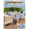 thumbnail image 5 of Outdoor Tablecloth with Umbrella Hole for Patio/Picnic/Party/Camping, Navy Blue Monstera Deliciosa Waterproof Table Cloth Rectangle Table Cover Washable, Tropical Summer Botanical (54"x 80"), 5 of 9