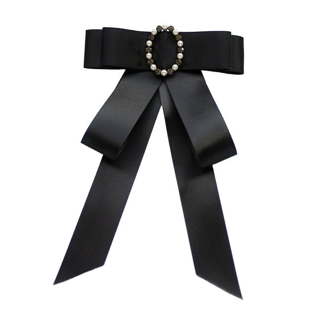 Pajarita para mujer, pajaritas preatadas para fiesta de cosplay, accesorios para camisas de boda Satén negro