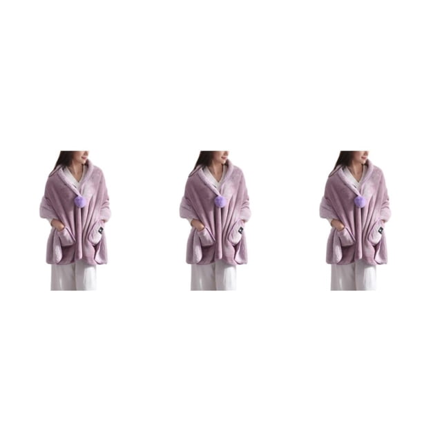 maskred Soft Fleece Button Bed Jacket Cozy Up In Luxury And Softness Warm And Cozy pink 3Set