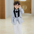 thumbnail image 4 of Loopsun Boys Suit Blazer, Boys Solid Sequin Formal Performance Vests Outerwear Silver, 4-5 Years, 4 of 4