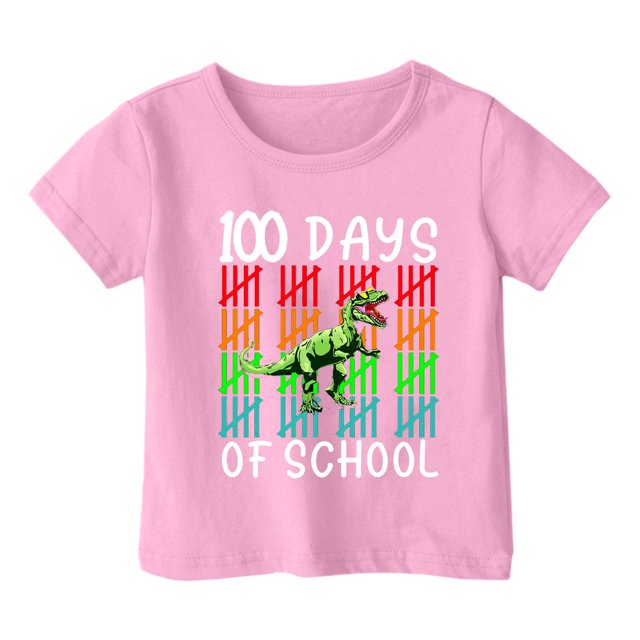 LUOGENLI T-Shirt pour Filles Garçon et Fille Mode Décontractée Imprimé Col Rond Ample Manche Courte T-Shirt Haut Boho Maxi Hauts 8-9 Ans
