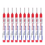 10PCS Long Head Deep Hole Marker Pens 20mm Deep Reach Markers Long Nose Marker Construction Markers Marking Tool Markers Carpenter Ink Marker Pens Metal Marking Pen 8ml And Pens Light Pens for Dark