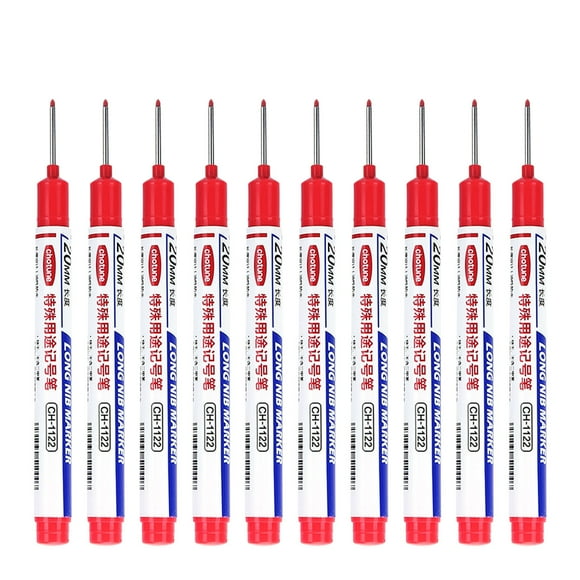 TIELUTT 10PCS Long Head Deep Hole Marker Pens 20mm Deep Reach Markers Long Nose Marker Construction Markers Marking Tool Markers Carpenter Ink and Ink Set with Set Thin Pens Pens Bulk Ink Hub Pens Bu