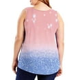 thumbnail image 5 of Uaswgudfs Tank Top for Women Sleeveless Curved Hem: Textured Striped Design, Lightweight Breathable Fabric Casual Comfort & Summer Layering Wear Red-A 5XL, 5 of 9