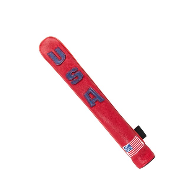 Wweixi PU Golf Alignment Stick Cover Case Holder Embroidered Premium Waterproof Red Blue 33 x 5.5cm 1Set