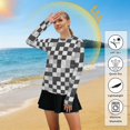 thumbnail image 5 of FORMRS Womens Long Sleeve Shirts UPF 50+ Sun Protection Quick Dry Fishing Hiking Tops, Size S-2XL, Black and Gray Plaid Pattern, 5 of 8