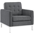 thumbnail image 1 of LexMod Fauteuil en Tissu, Gris, 1 of 4