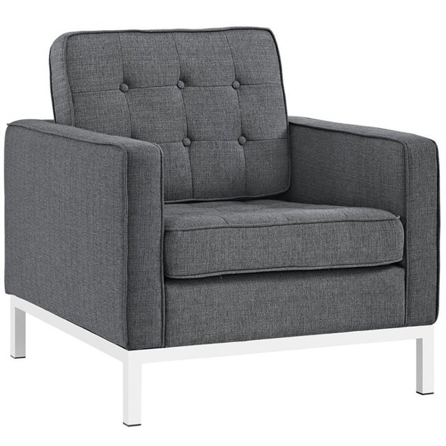 LexMod Fauteuil en Tissu, Gris