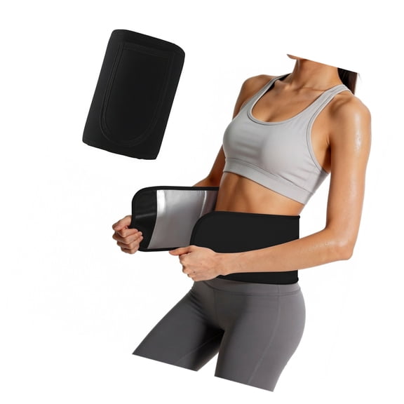 Vocoste Waist Trimmer Belt Silver-ion Sweat Anti-Slip Waist Belt with Pocket L Black