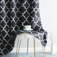 thumbnail image 5 of THD Moroccan Trellis Lattice Decorative Blackout Thermal Privacy Room Darkening Grommet Window Drapes Curtain Panels for Bedroom - Set of 2 (Black, 37 W x 84 L), 5 of 7