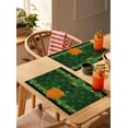 thumbnail image 4 of St. Patrick''s Day Placemats Set of 6,Washable Woven Burlap Cloth Fabric Placemat for Square/Rectangle/Round/Oval Dining Table,Easy Clean Place Mats Gold Spring Green Buffalo Plaid Holiday, 4 of 6