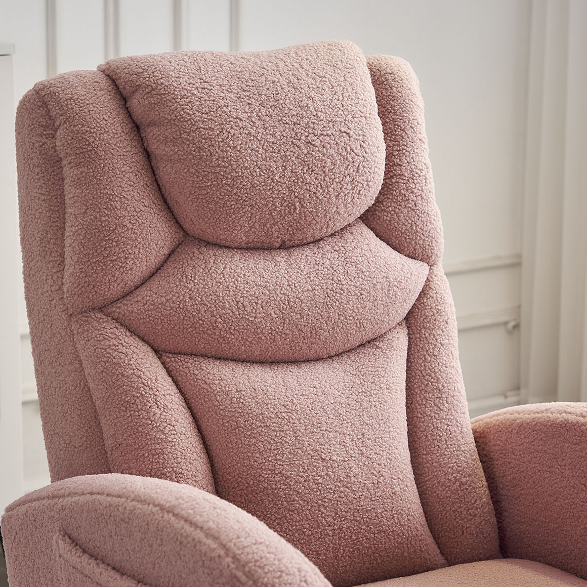Fabric Nursery Rocking Chair With Adjustable Footrest